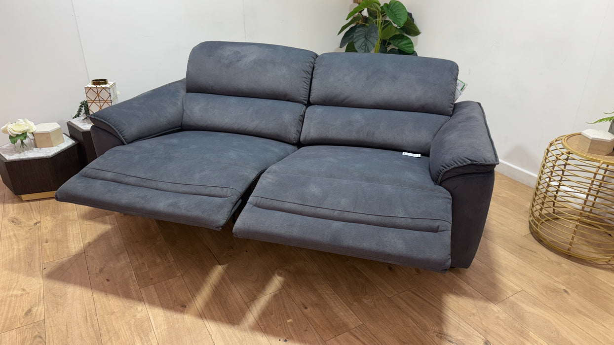 Sofology Hugo Fabric 2.5 Seater Power Recliner/Headrest in Lifestyle Flecked Charcoal