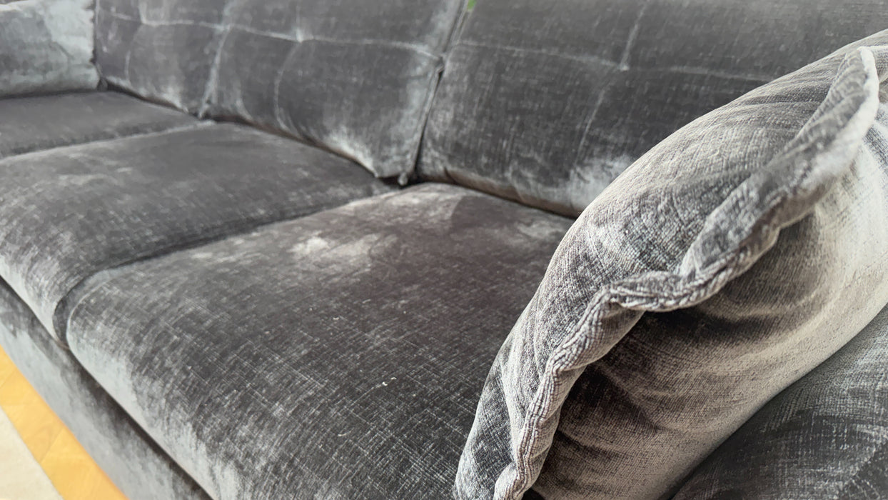 Sofology Portobello Fabric Chaise 3 Seater Foam Seats Storage in Luxury Chenille Anthracite