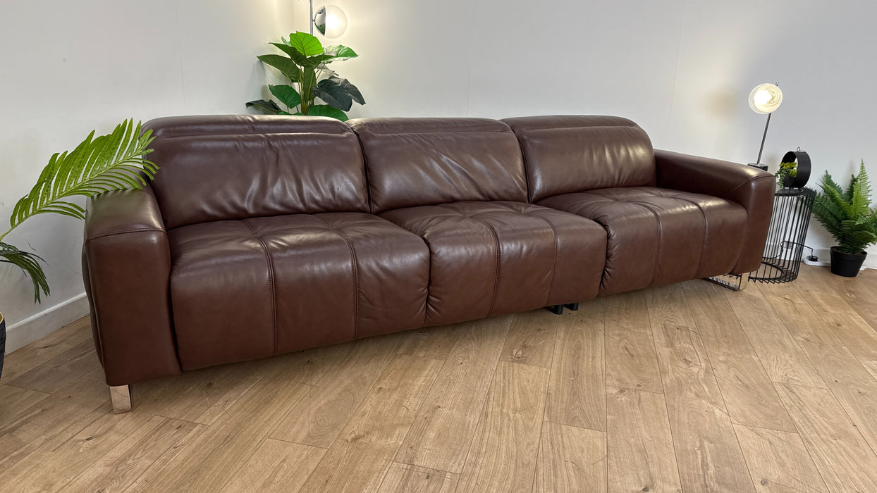 Sofology The Marvella 4 Seater Leather Sofa in Trusty Sheen Leather Chocolate