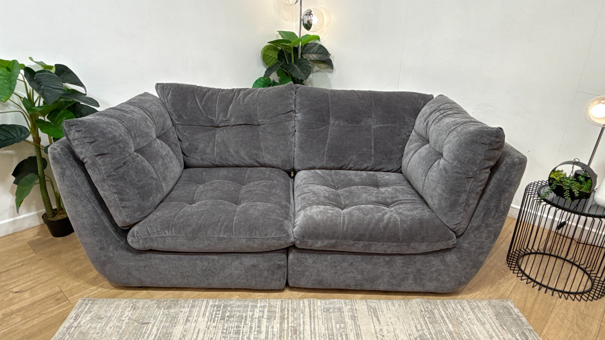 Sofology Cocoon Fabric 3 Seater in Textured Chenille Charcoal