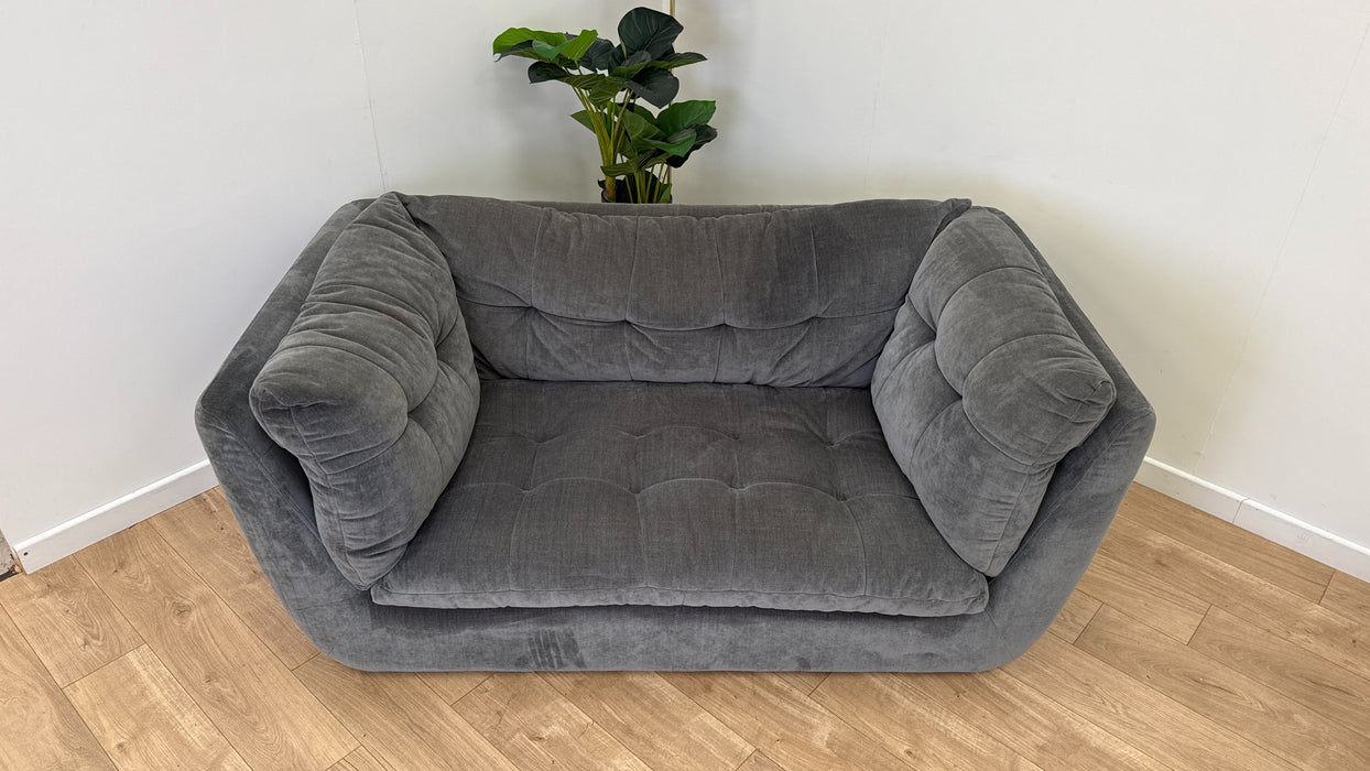 Sofology Cocoon Fabric 2 Seater Relaxed Chenille Charcoal