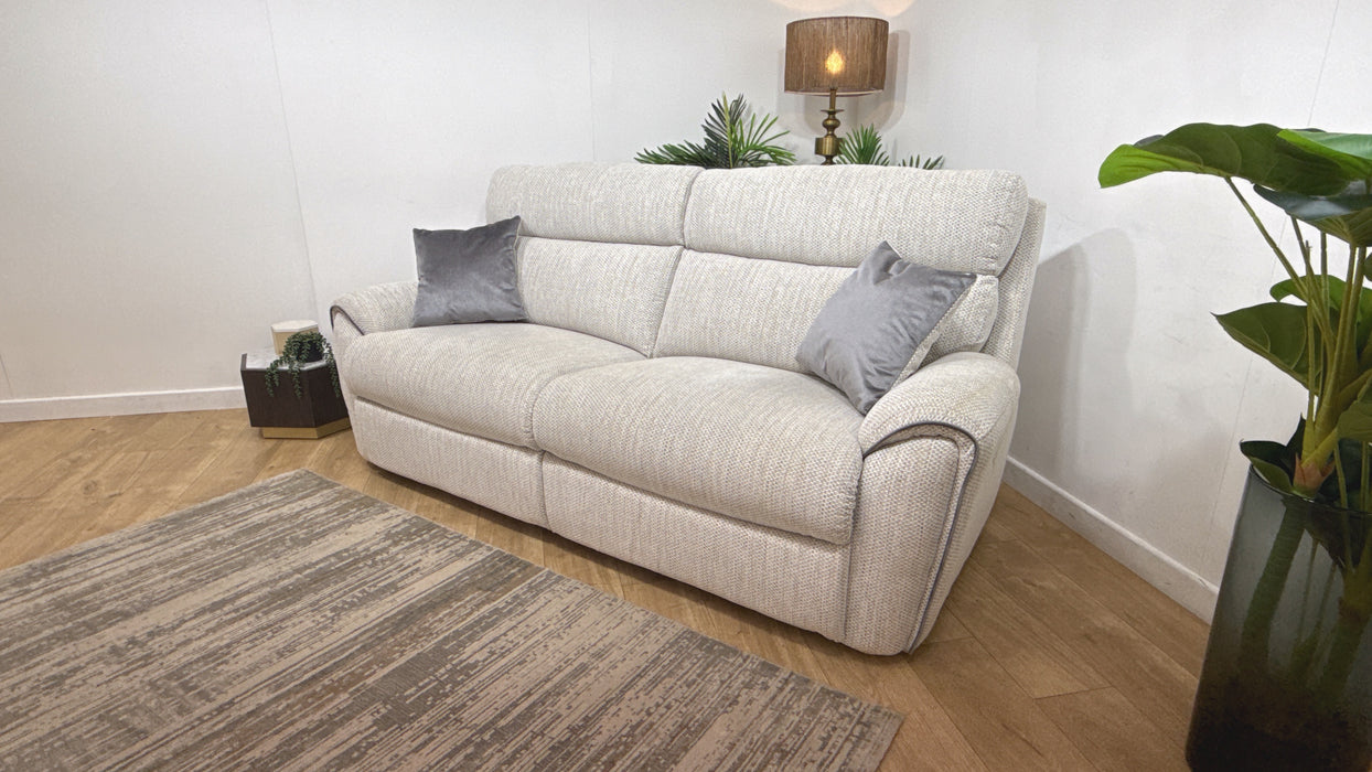 DFS Fabric Pittsburgh 3 Seater Manual Recliner in Sky