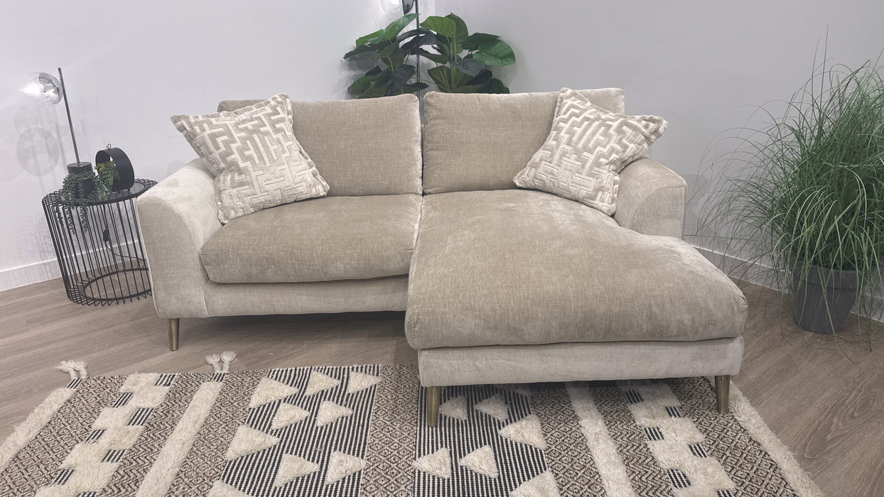 Sofology Mayfair 3 Seater Chaise Foam Seats In Luxury Chenille Mist