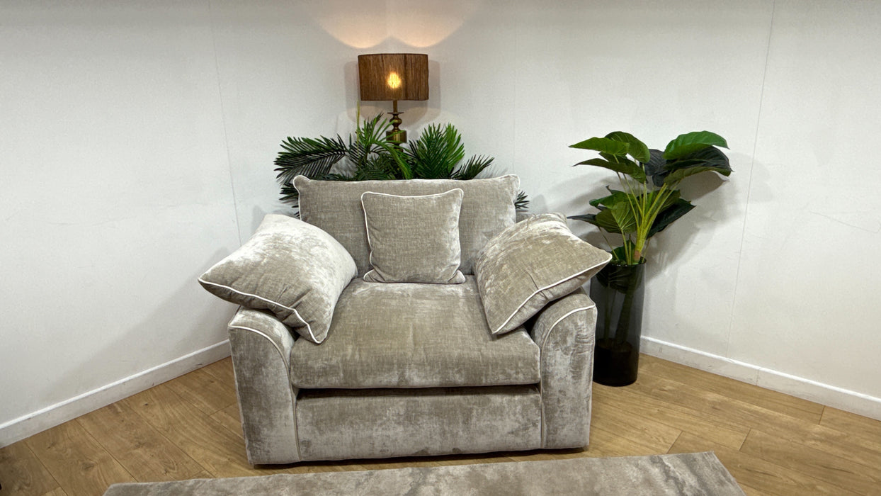 Sofology Georgio Fabric Loveseat Extra Flex Interior in Luxe Chenille Stone Mix