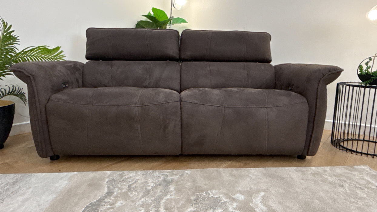 Sofology Cadenza Fabric 2.5 Seater Power Recliner/Headrest in Altara Cappuccino