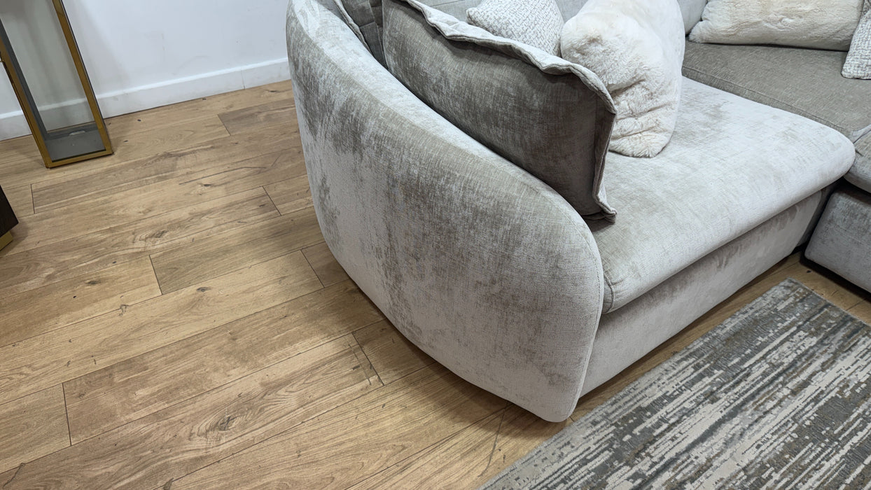 Sofology Portobello Fabric 1 Corner 1 Foam Seats in Luxury Chenille Linen Mix