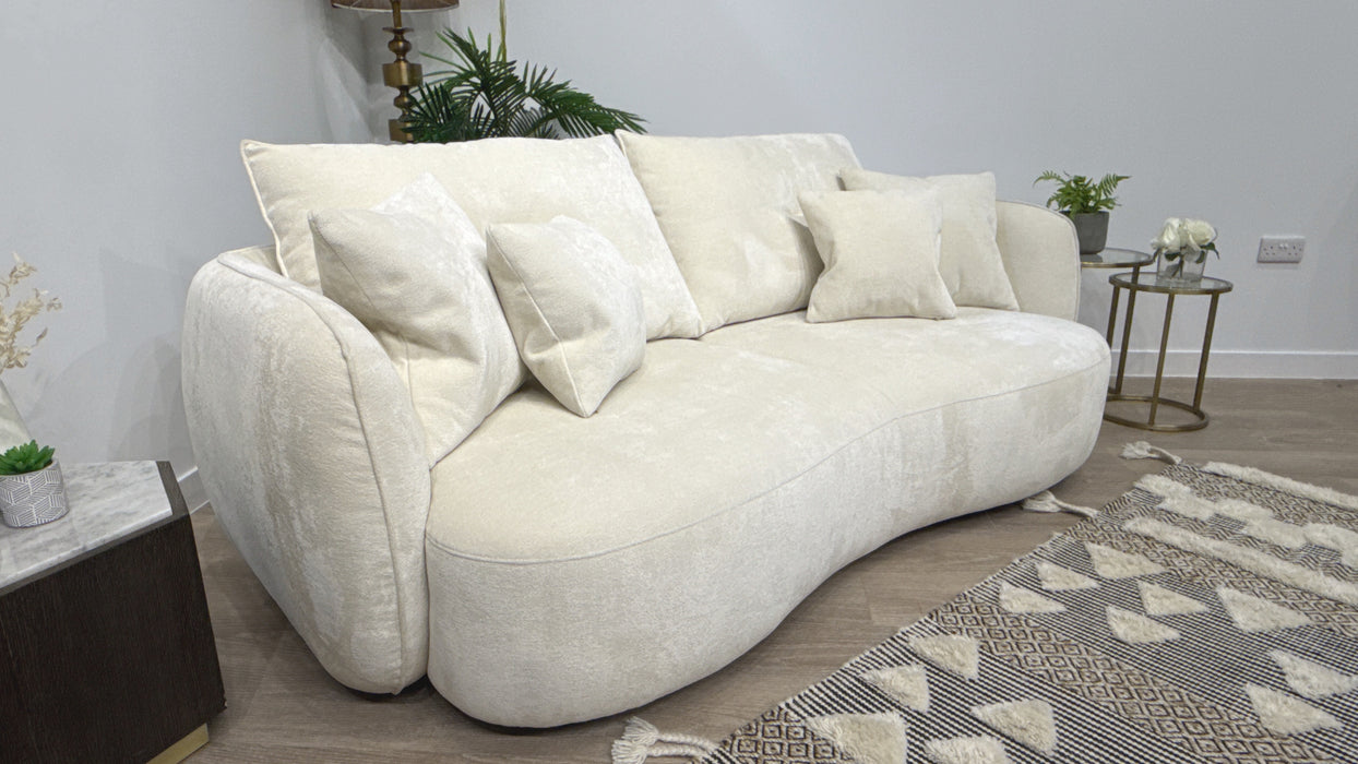 Sofology Sydney 3 Seater Fabric Sofa in Cream
