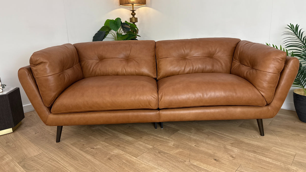 Sofology Hygge Leather 4 Seater Split in Relaxed Soft Tan