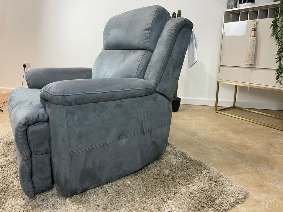 Gracie Fabric Rise and Tilt Power Recliner Chair - Lead Grey (WA2)