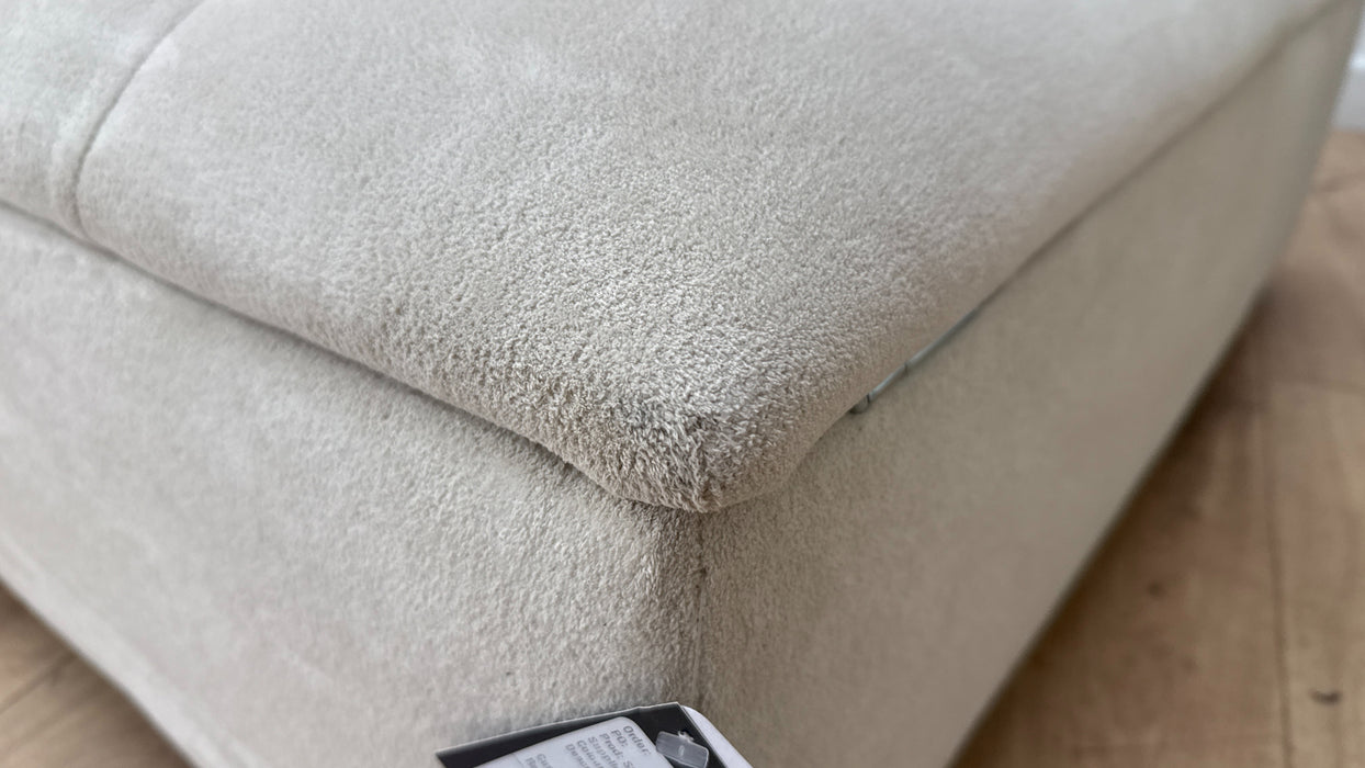 Sofology The Ascot Fabric Storage Footstool in Soft Sherpa Natural