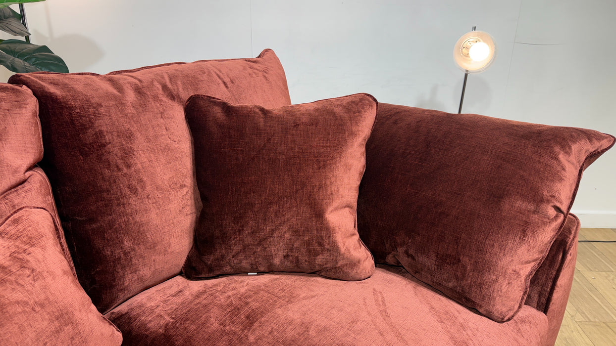 Sofology Georgio Fabric 2 Seater Feather Flex Seats in Luxe Chenille Burgundy