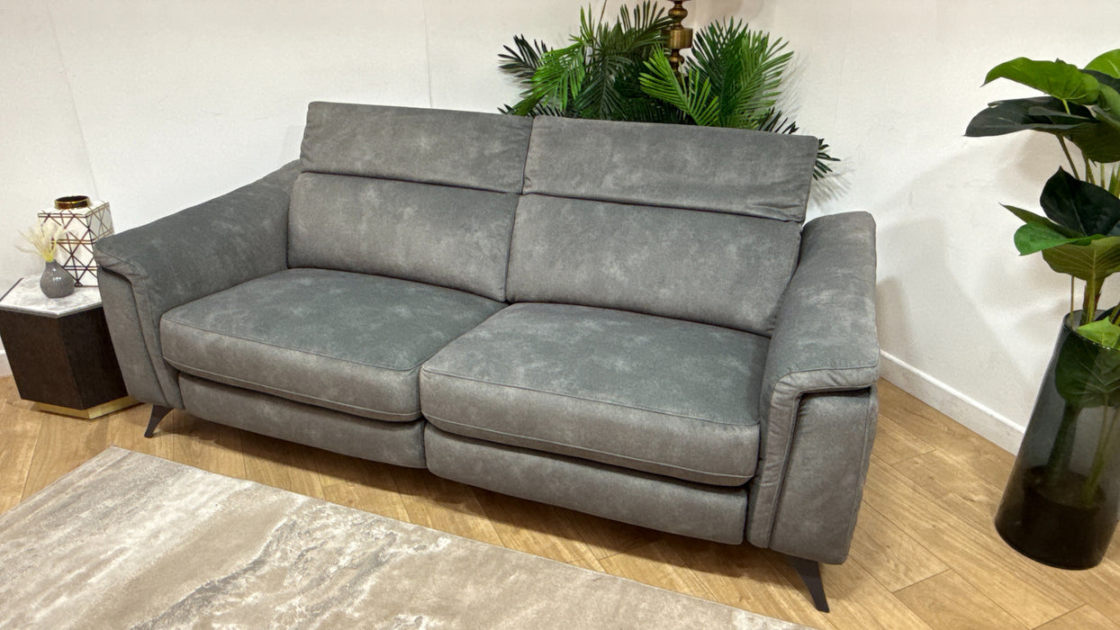 Sofology Ezra Fabric 3 Seater Power Recliner in Lifestyle Flecked Mineral Green
