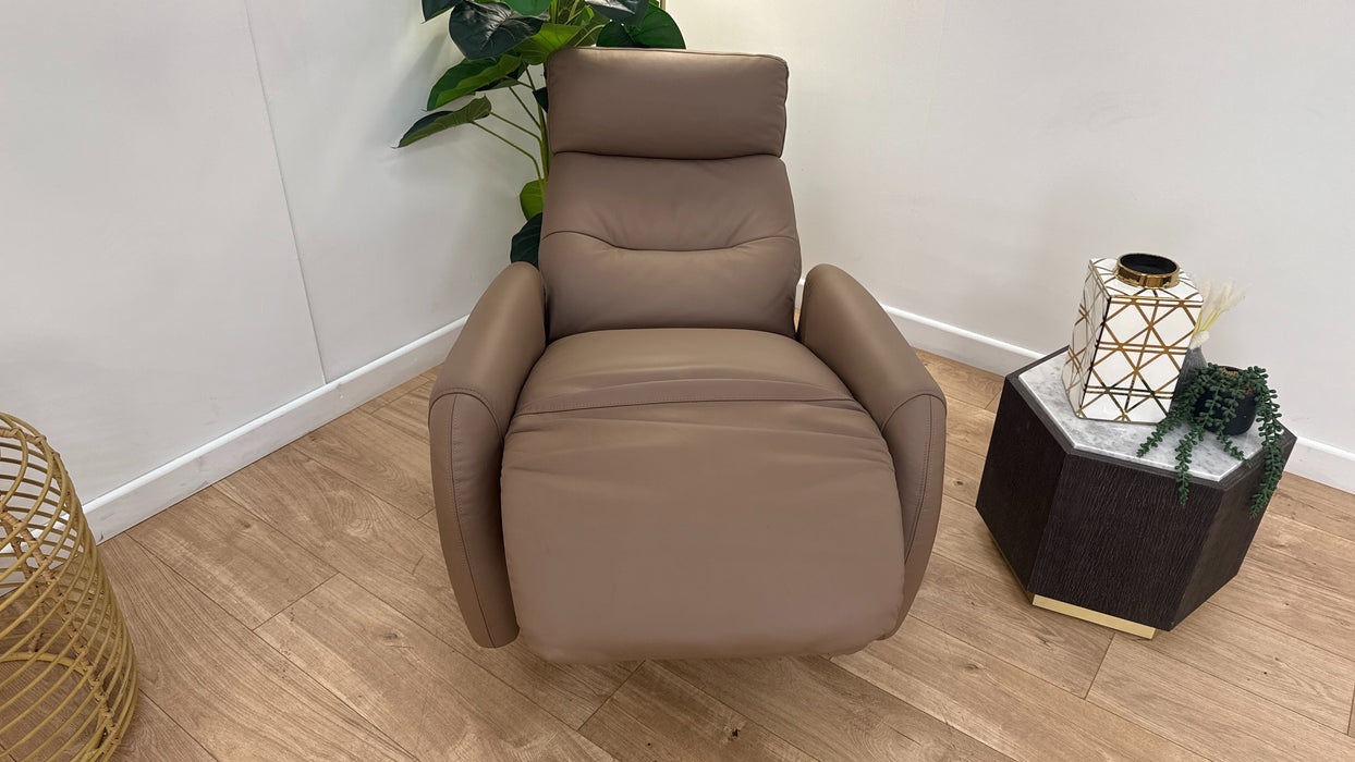 Sofology The Monroe Recliner Chair in Trusty Matt Leather Mushroom