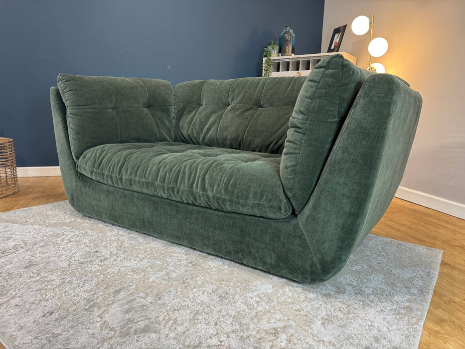 Sofology Cocoon Fabric 2 Seater Relaxed Chenille Pine