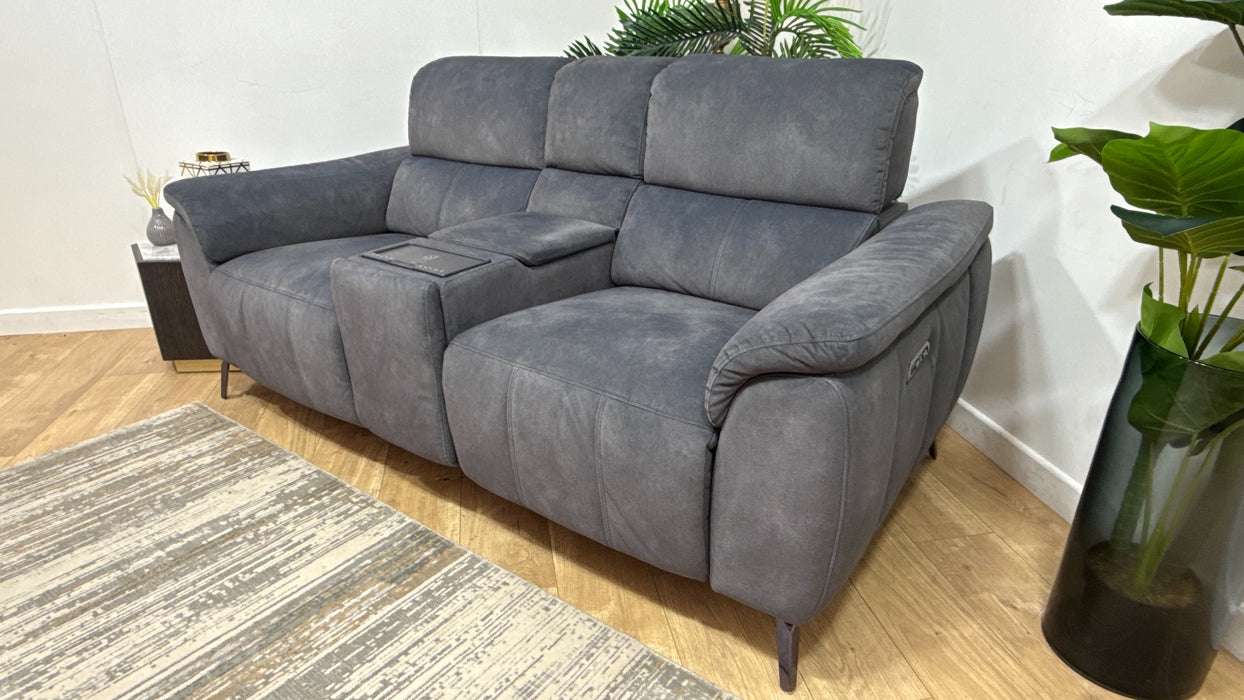 DFS Cinesound 2 Seater Power Plus Fabric Recliner in Shadow