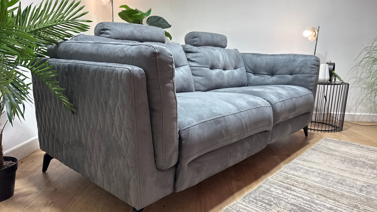 Sofology Muse Fabric 2.5 Seater Power Recliner Supportive Headrest in Lifestyle Plush Lead Grey
