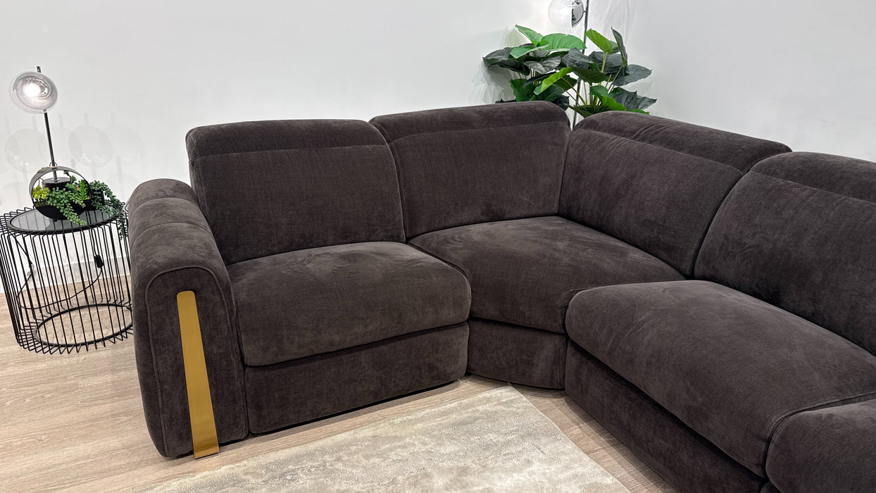 Sofology Kingsbridge 1.5 Corner 3 Recliner in Relaxed Chenille Raisin