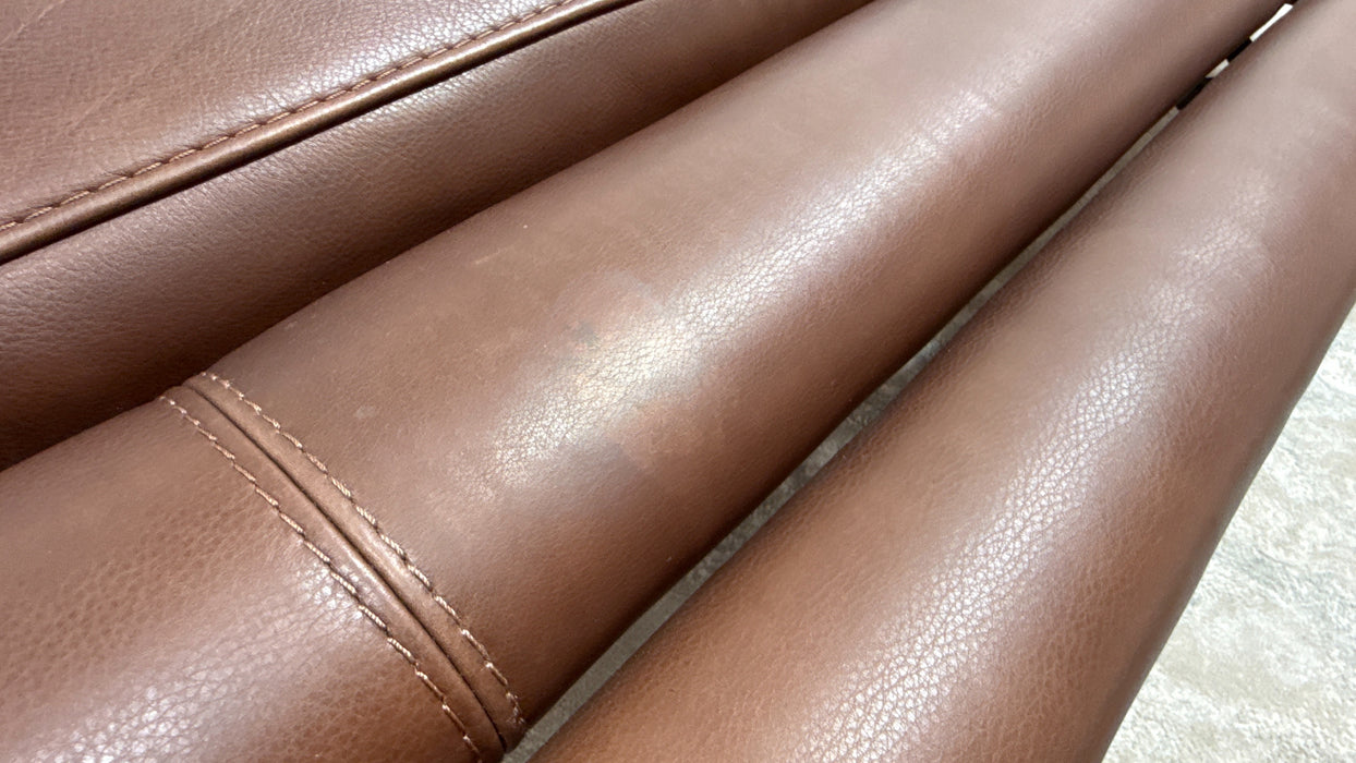 Sofology Illinois Leather 3 Seater Power Recliner/Headrest in Relaxed Soft Brown