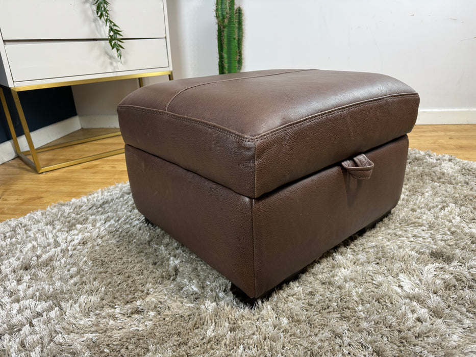 Galleria Storage Footstool Apollo Marrone Leather (WA2)