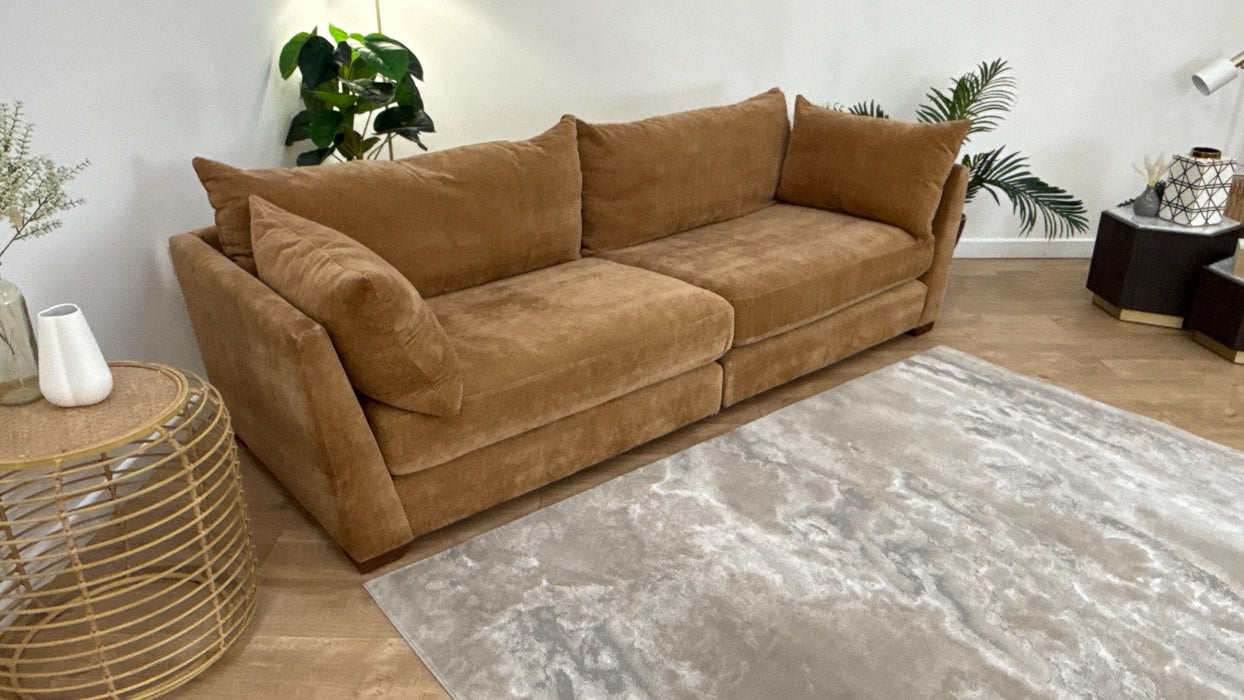 Sofology Tallulah Fabric 4 Seater Split in Soft Chenille Almond