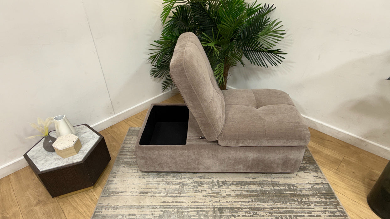 Sofology Kingsbridge Fabric Dual Storage Footstool in Relaxed Chenille Nutmeg