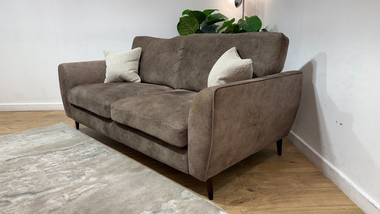 Sofology Hackney Fabric 3 Seater Memory Foam Seats in Lifestyle Dapple Mocha Mix