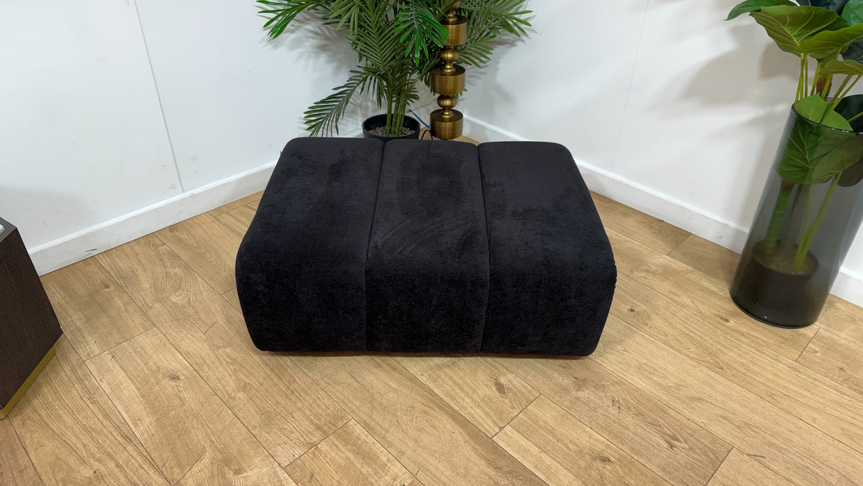 Sofology Waldorf Fabric Storage Footstool in Soft Sherpa Ebony