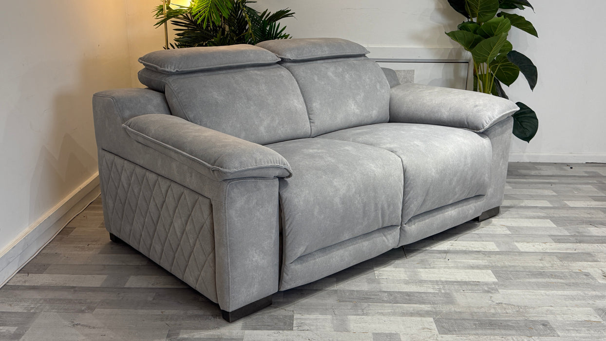 Benz 2 Seater - Lifestyle Flecked Fabric Silver