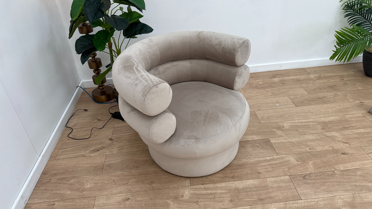 Sofology The Fitzrovia Fabric Accent Chair in Matt Velvet Stone Without Trim