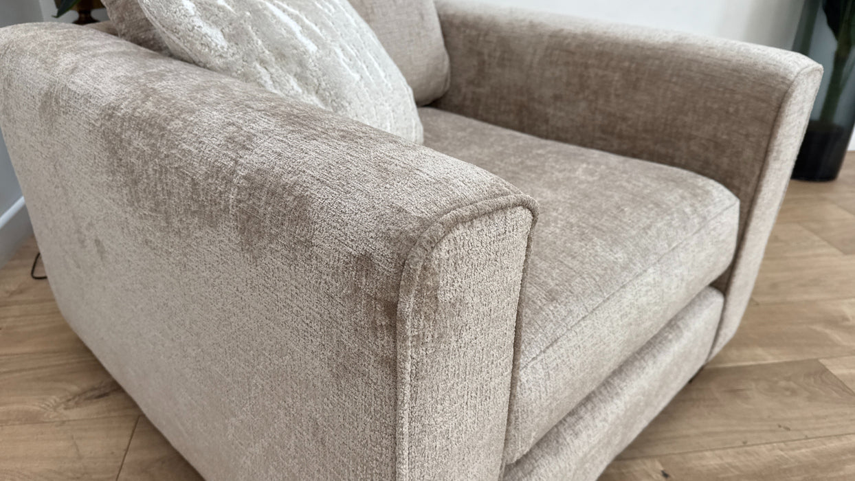 Sofology Majestica Fabric Chair in Teddy Chenille Natural Mix