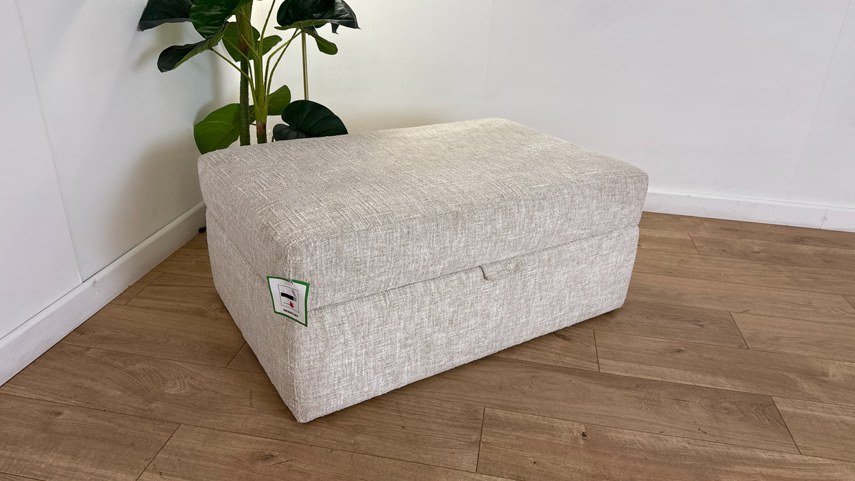 Sofology The Cove Footstool in Artisan Chenille Ecru All Over