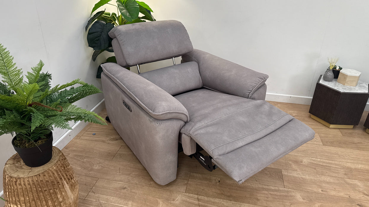 Sofology The Hugo Recliner Chair in Lifestyle Flecked Fabric Stone