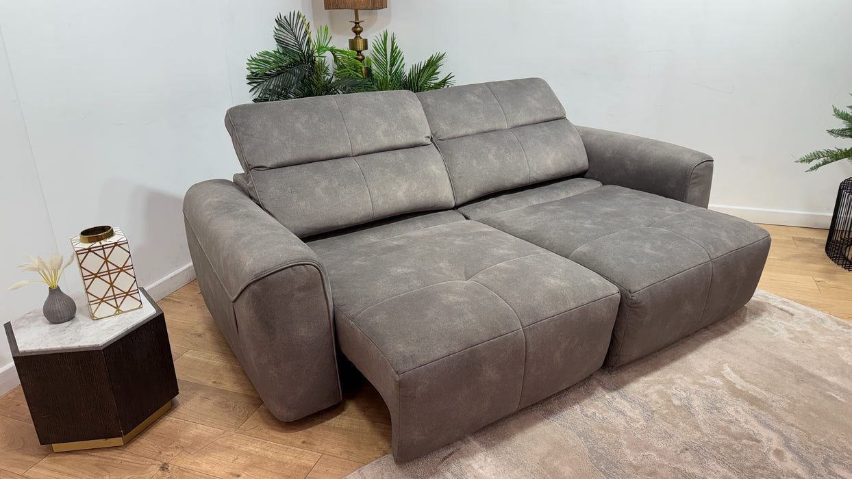 Sofology Riviera Fabric 3 Seater Motion Chaise in Lifestyle Flecked Mocha