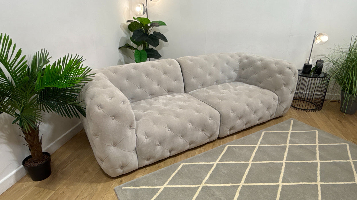 Sofology Venezia Fabric 3 Seater in Relaxed Chenille Stone