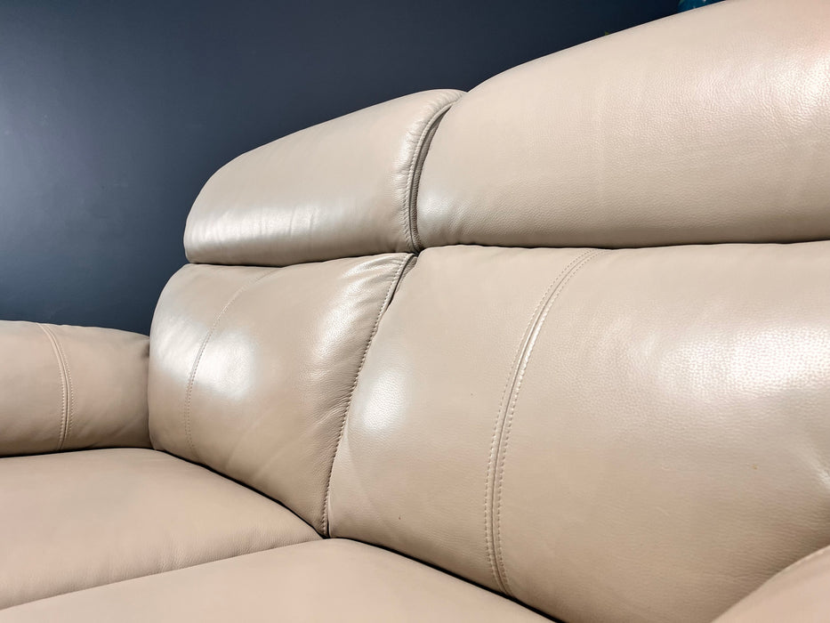 Grayson 2 Seater Power Recliner Leather Sofa Lead Grey (WA2)