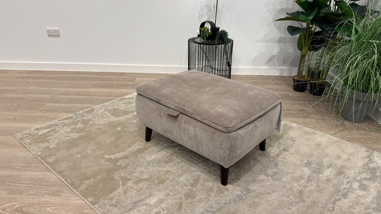 Sofology Allure Fabric Designer Storage Footstool in Relaxed Chenille Nutmeg