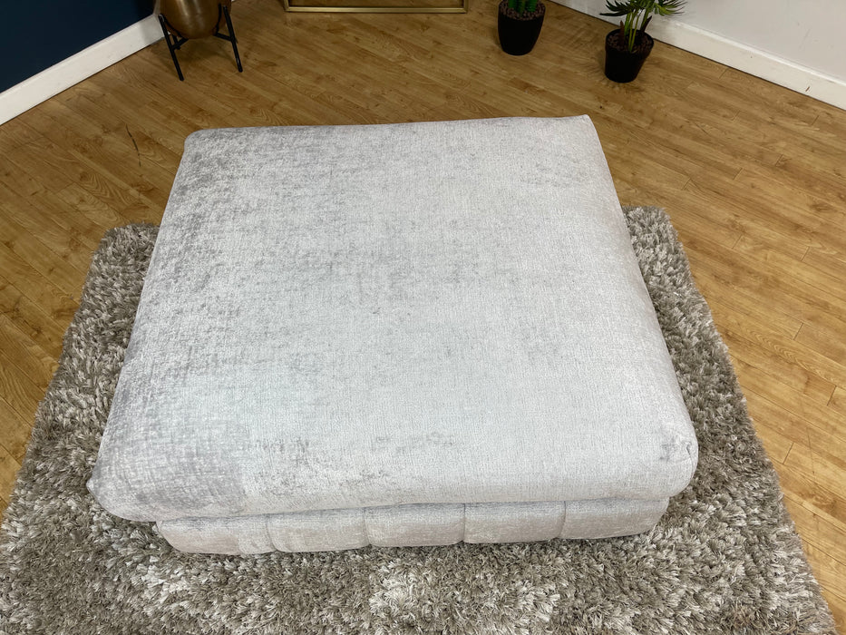 The Westwood Footstool Teddy Chenille Silver (WA2)