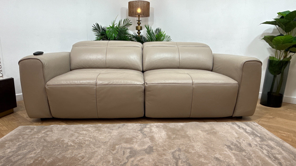 Sofology The Riviera Leather 3 Seater in Trusty Embossed Stone