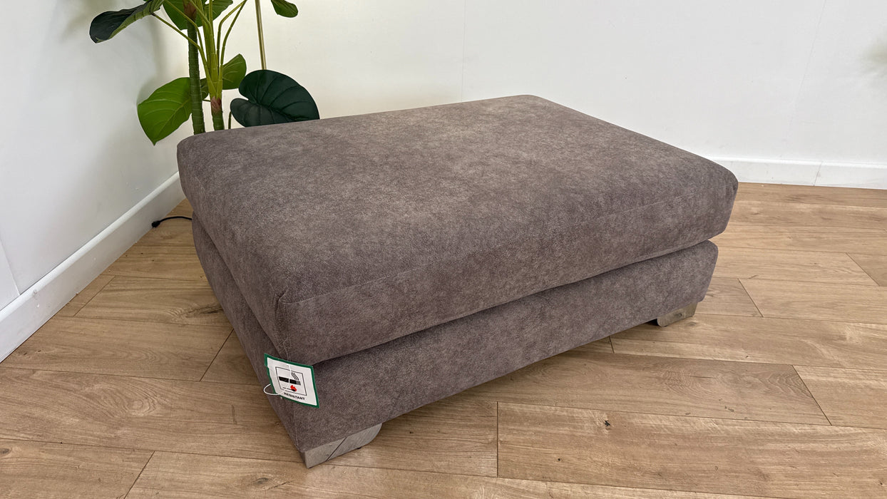 Sofology Majestica Fabric Combi Footstool in Lifestyle Marbled Mole