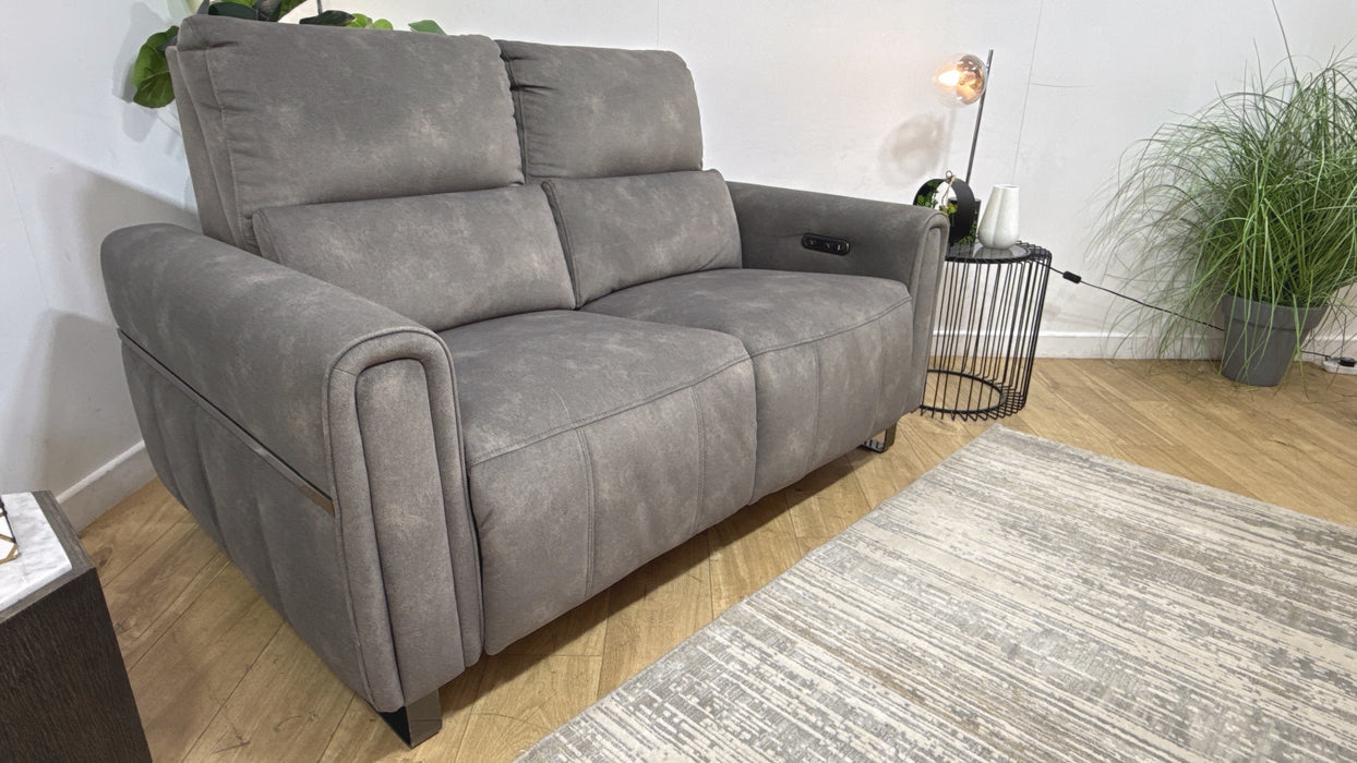 Sofology Ravello Fabric 2 Seater Power Recliner in Lifestyle Flecked Mocha