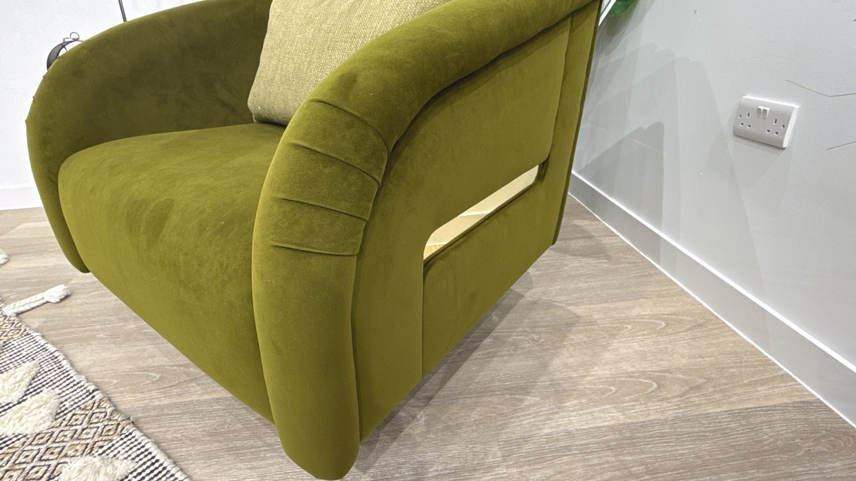 Sofology Eastwood Accent Swivel Chair in Cedar Plush Mix