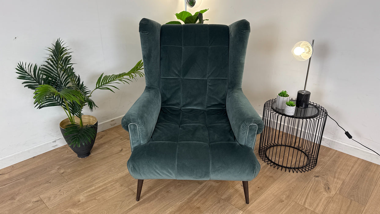 Midsummer Accent Chair - Fabric - Teal All Over