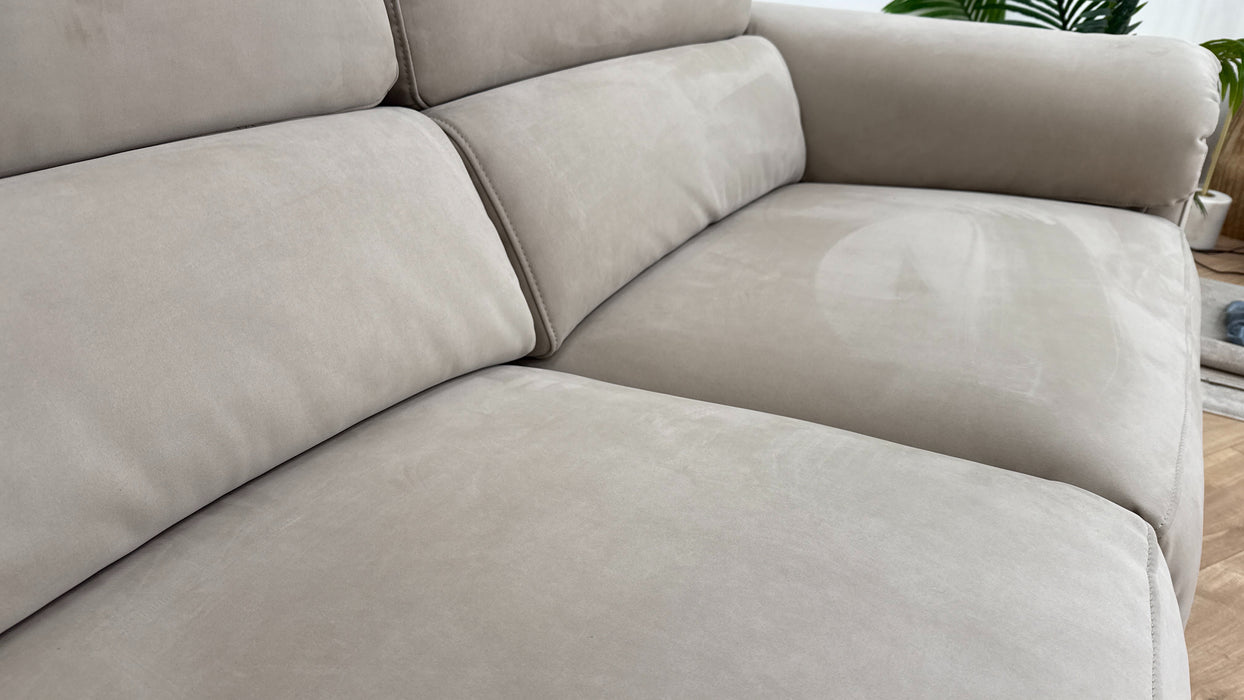 Sofology The Fratelli Fabric 2.5 Seater Power Recliner/Headrest in Lifestyle Nubuck Feel Stone