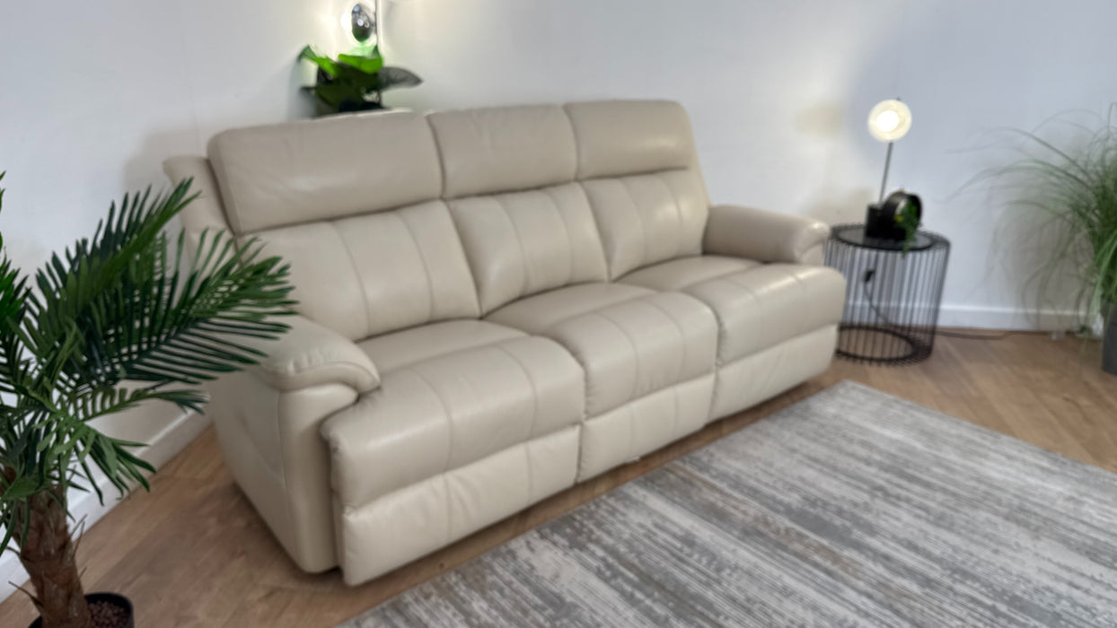 Sofology Gracie Leather 3 Seater in Trusty Sheen Bone China