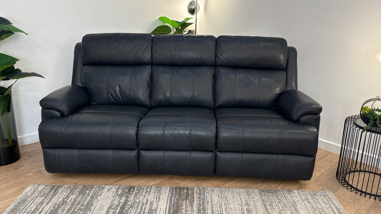 Sofology Gracie Leather 3 Seater in Trusty Sheen Navy