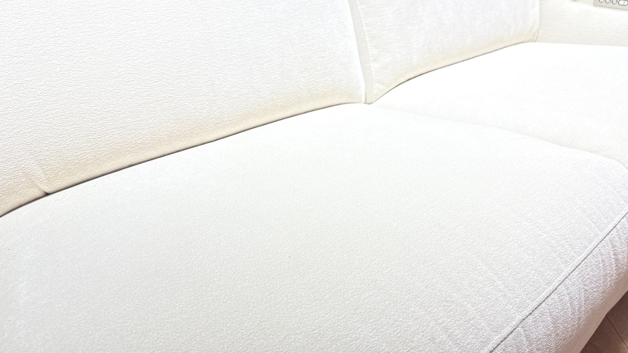 Sofology Horizon Fabric 2.5 Seater Power Recliner/Headrest Heated Seat in Textured Chenille Oyster