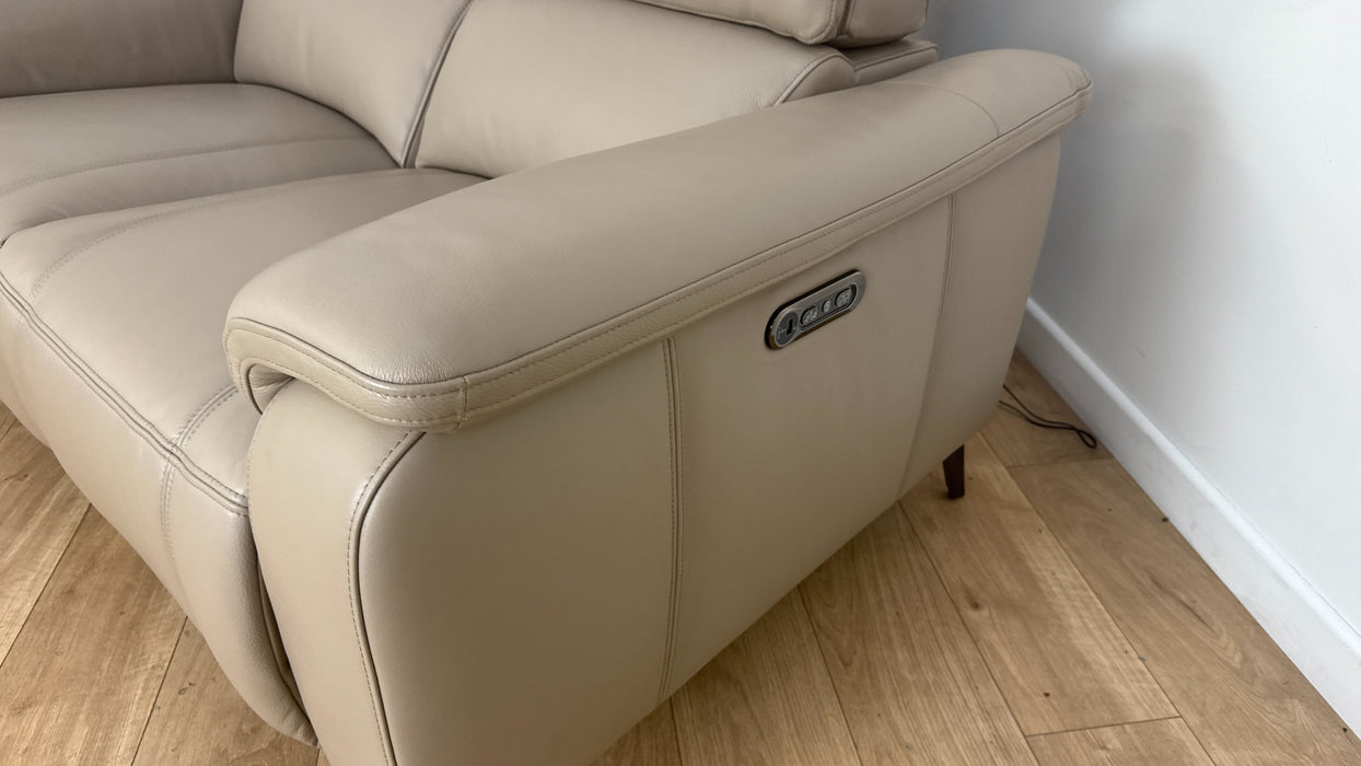 Sofology Bailey Recliner 2 Seater in Trusty Embossed Leather Stone