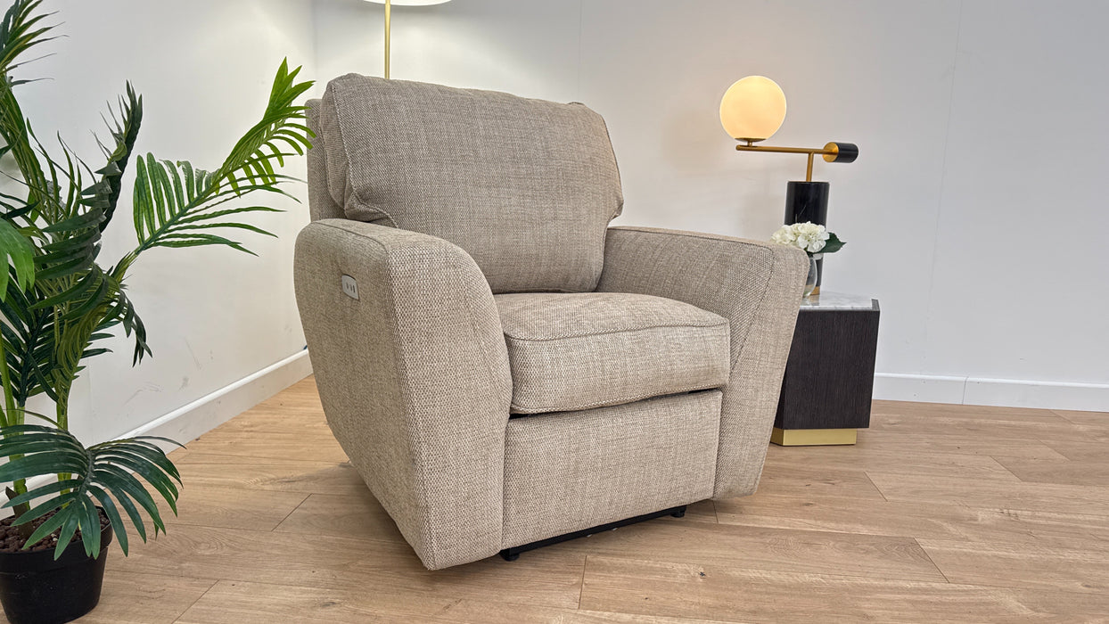 Sophia 1 Seater - Fabric Power Reclining Chair - Beige