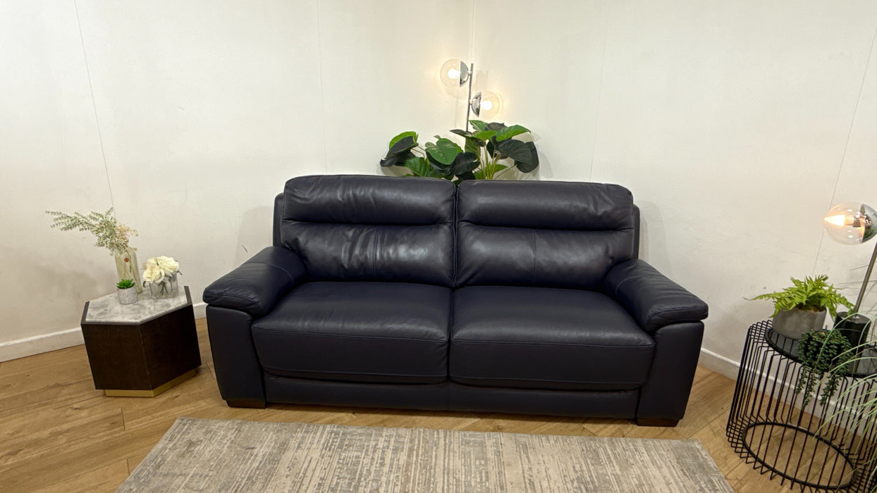 DFS Tristan Leather 3 Seater in Blue