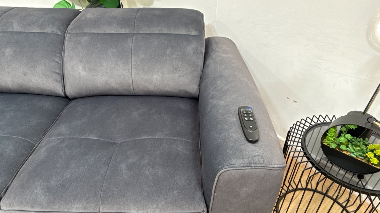 Sofology Riviera Fabric 2 Seater Motion Chaise in Lifestyle Flecked Charcoal